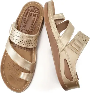FUDYNMALC Womens Sandals Wedge Shoes: Comfortable Orthopedic Sandals for Women Casual Summer Dressy Flip Flops Beach Walking Sandals