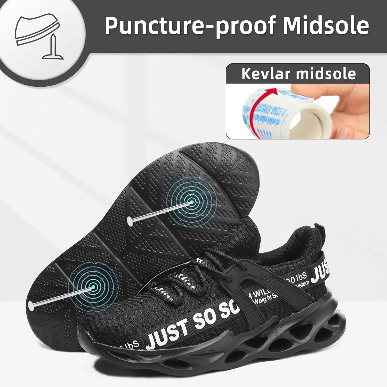 Furuian Steel Toe Shoes for Women Men Lightweight Safety Shoes Comfortable Steel Toe Sneakers Work Shoes