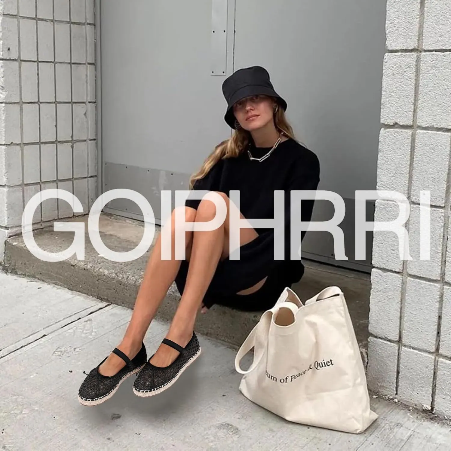 Goiphrri Platform Mary Jane Flats for Women Espadrilles Bow Knot Mary Janes Straw Woven Mesh Ballet Flats for Women Flatform Dress Pumps
