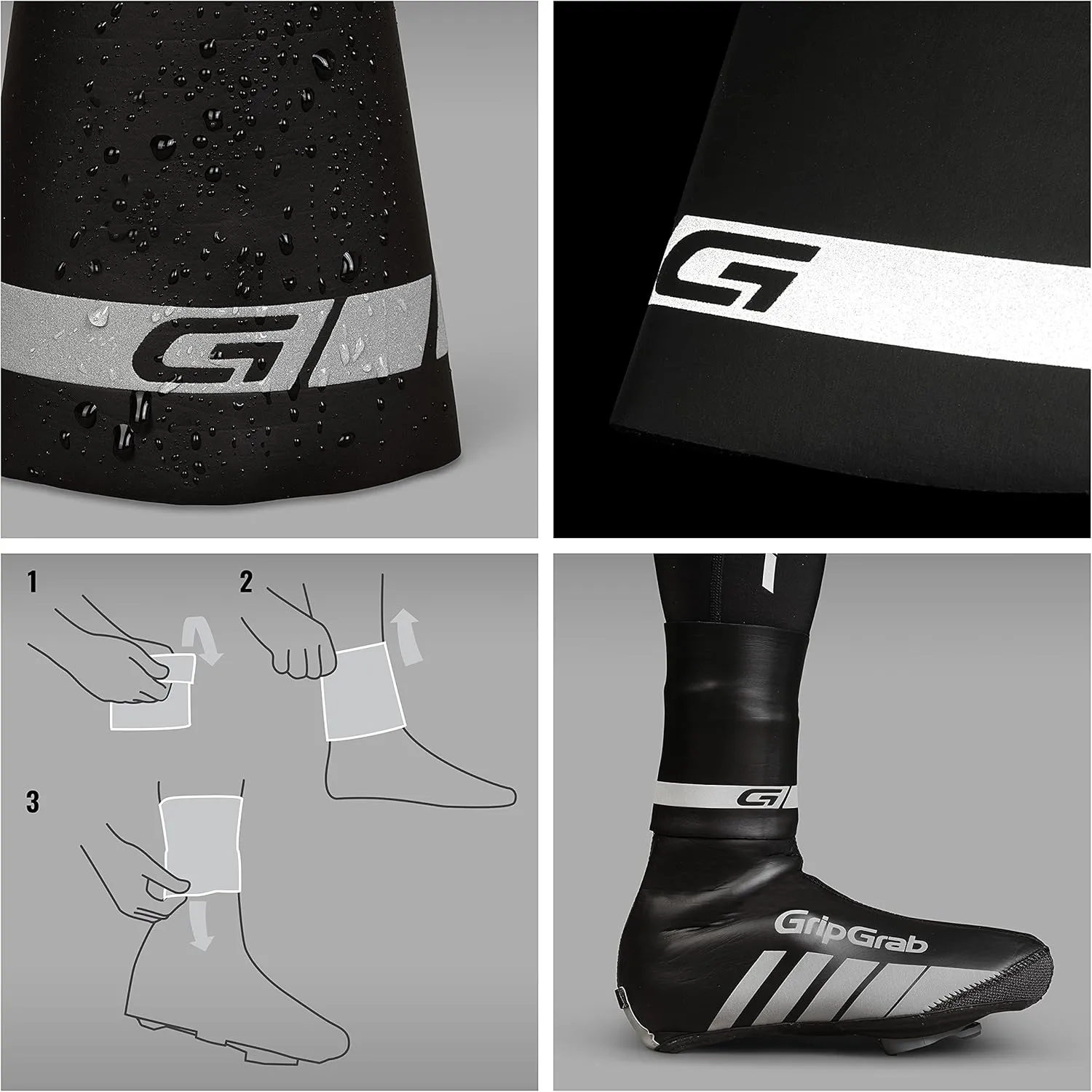 GripGrab CyclinGaiter Rainy Weather Overshoe Seal Waterproof Neoprene Ankle Cuff for Shoe-Covers Road MTB Cross Gravel Bike
