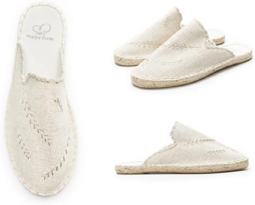 Happy Trunks Mules for Women Slip on Clogs Comfortable Backless Flats Shoes/Espadrilles for Women/Alpargatas para Mujer/Summer Shoes