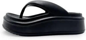Harssidanzar Womens EVA Platform Flip Flops, Thick Sole Trendy Thong Sandals for Beach & Daily Wear HL220US