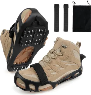 Ice Snow Traction Cleats for Shoes and Boots Non-Slip Crampon Snow Cleats for Winter Walking on Snow and Ice Boots Cleats for Men Women Walking Jogging Hiking