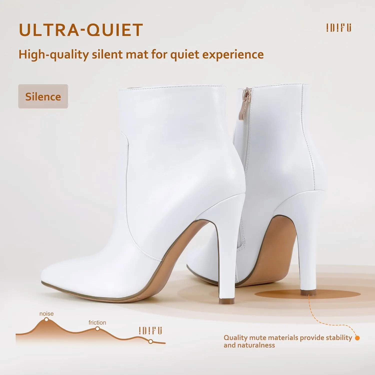 IDIFU Ankle Boots for Women High Heel Pointed Toe Boots Side Zipper Stiletto Booties