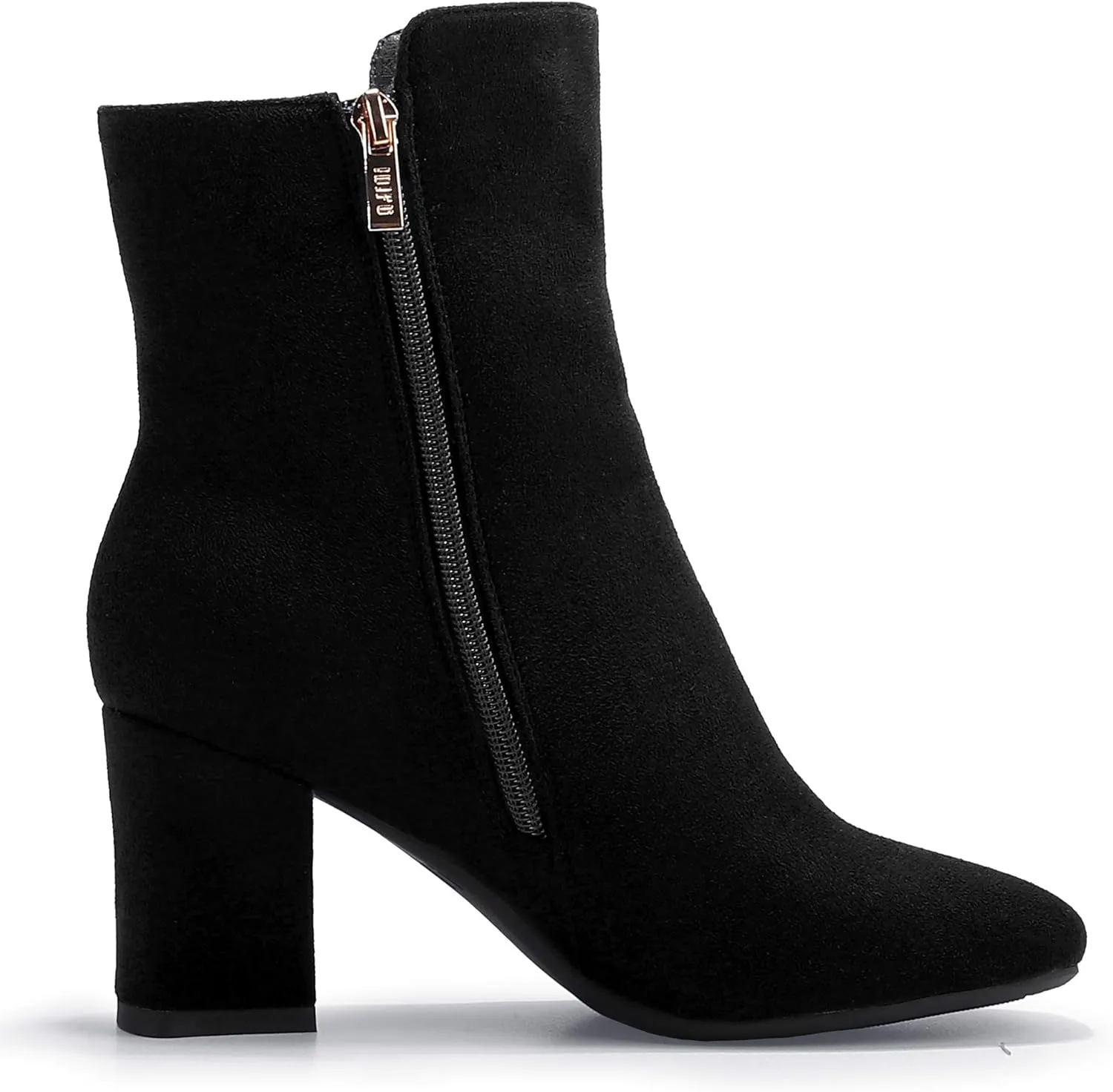 IDIFU Women's Ada Fashion Square Toe Ankle Boots Low Block Heel Short Boots Side Zipper Booties Shoes- Half Size Larger