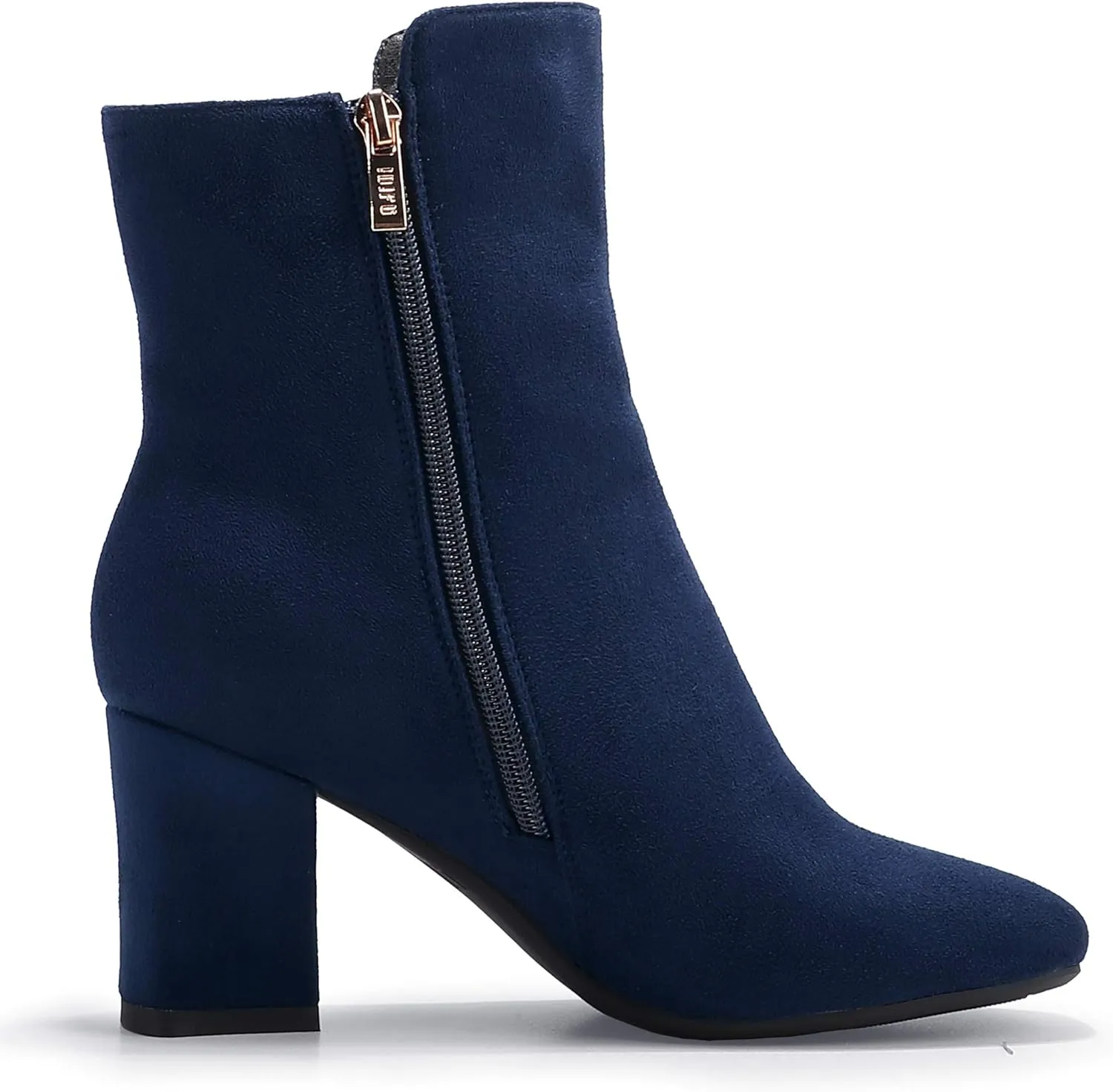 IDIFU Women's Ada Fashion Square Toe Ankle Boots Low Block Heel Short Boots Side Zipper Booties Shoes- Half Size Larger