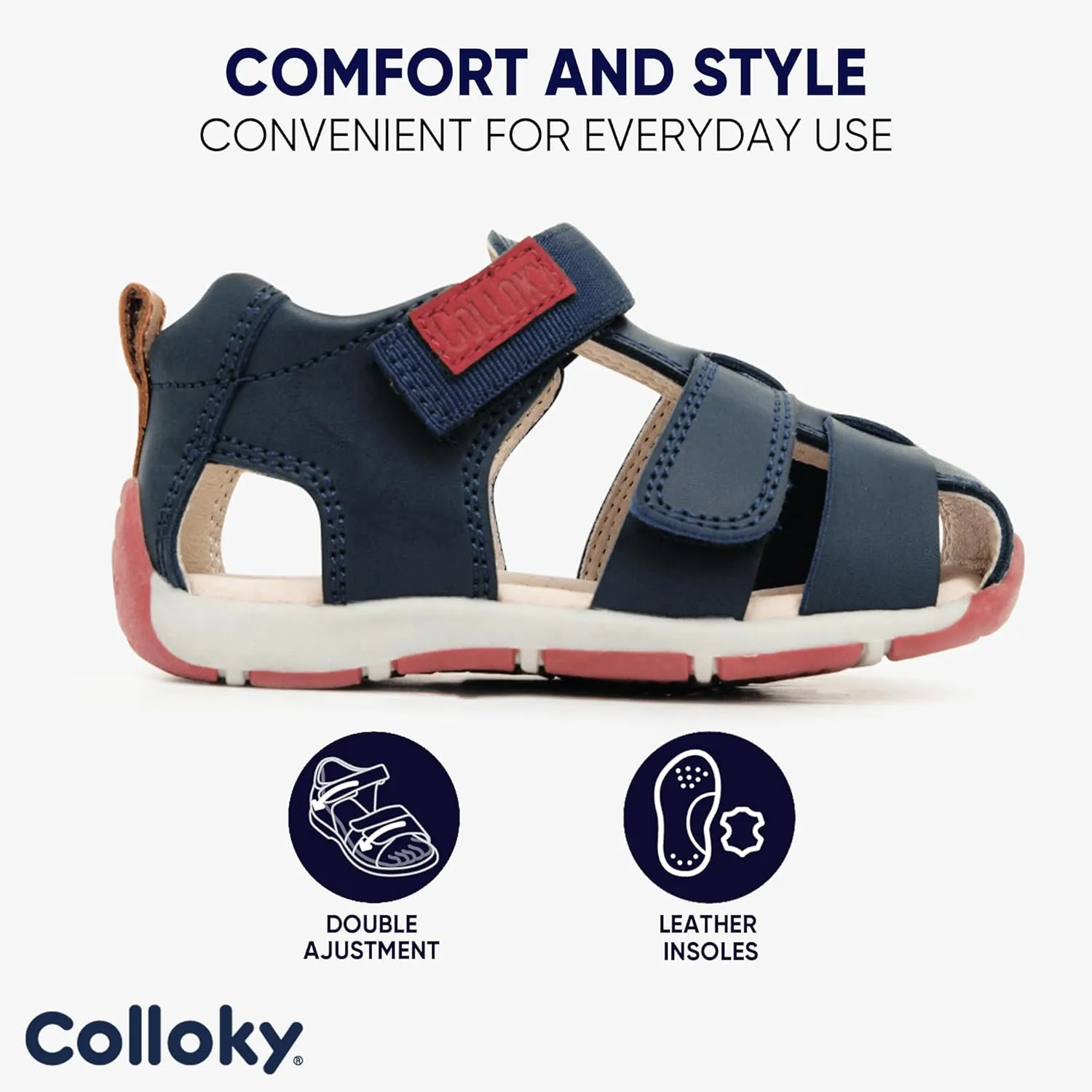 Infant Fisherman Buckle Sandals - Comfortable, with Closed Toe & Adjustable Strap for Daily Wear for First Steps