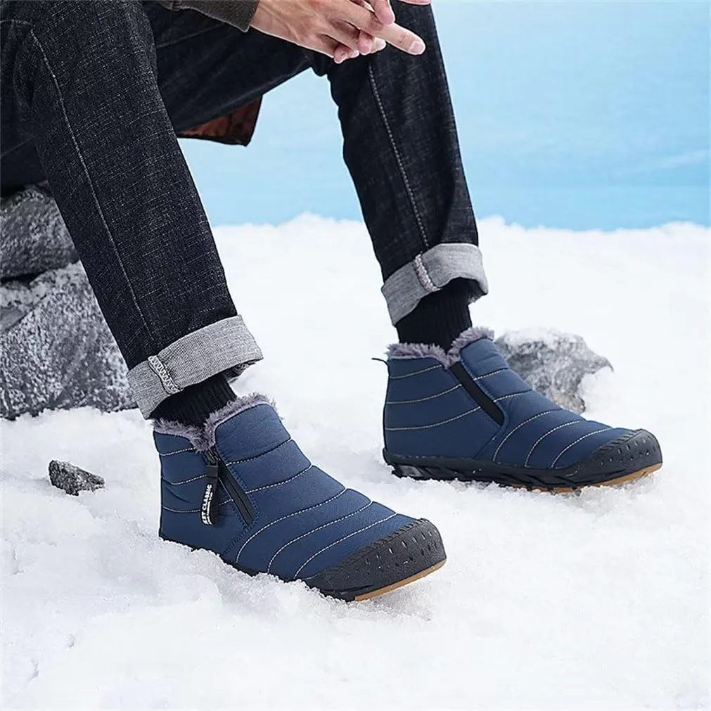Jakcuz Men Snow Boots Water Resistant Non-slip Winter Shoes with Fuzz Lined Warm High Top Boots for Men