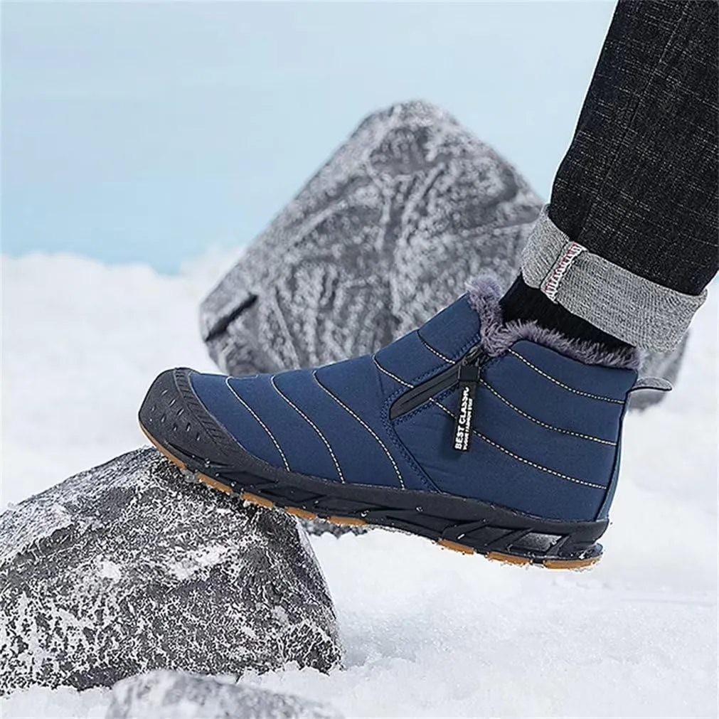 Jakcuz Men Snow Boots Water Resistant Non-slip Winter Shoes with Fuzz Lined Warm High Top Boots for Men