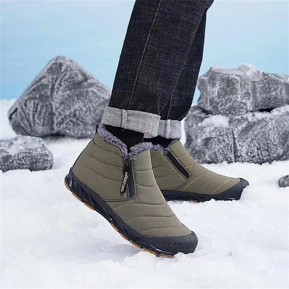 Jakcuz Men Snow Boots Water Resistant Non-slip Winter Shoes with Fuzz Lined Warm High Top Boots for Men