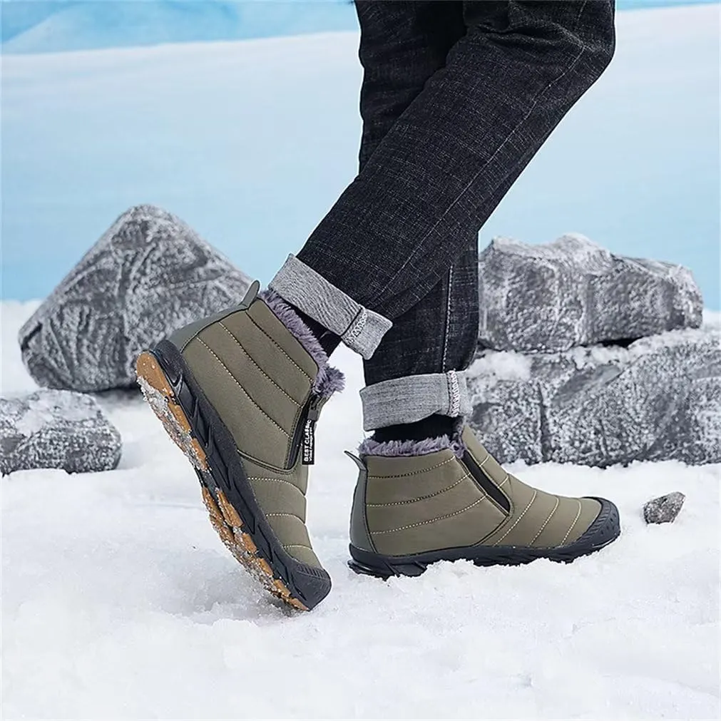 Jakcuz Men Snow Boots Water Resistant Non-slip Winter Shoes with Fuzz Lined Warm High Top Boots for Men