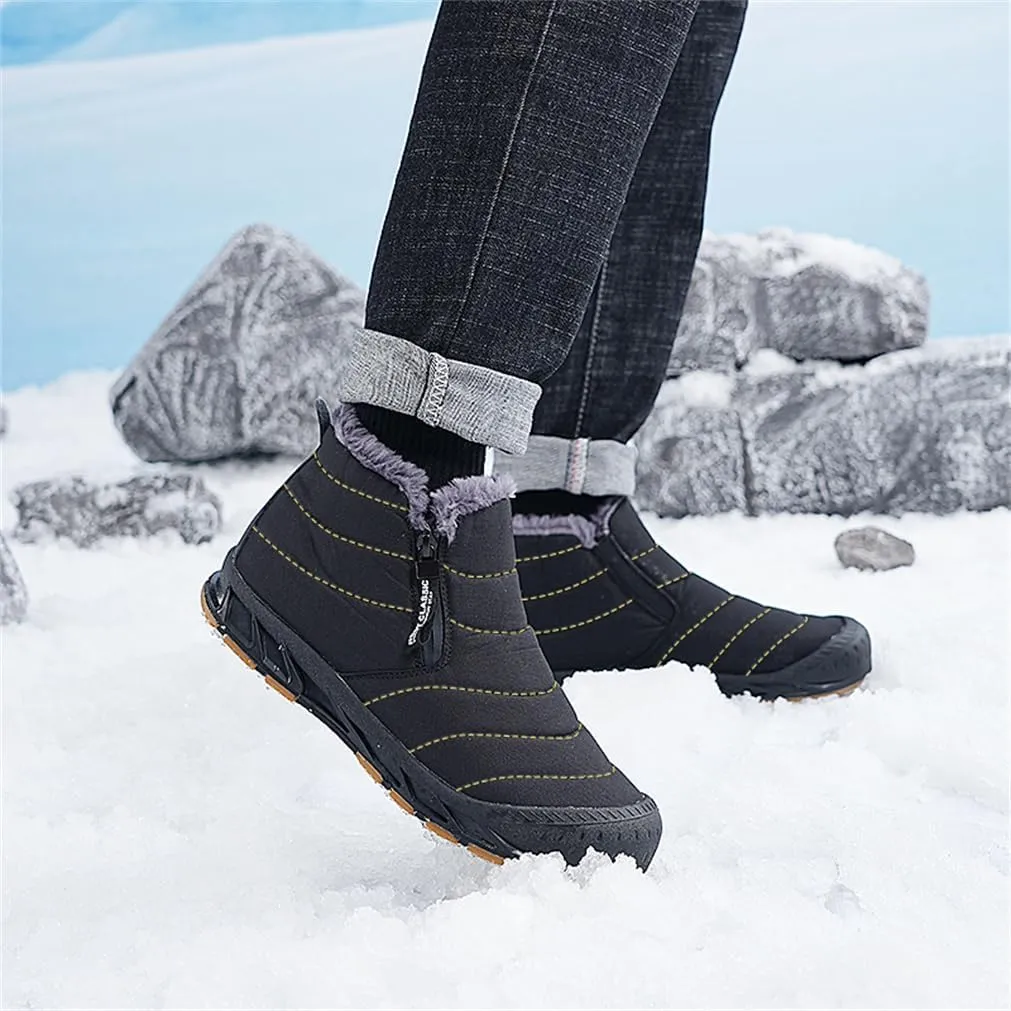 Jakcuz Men Snow Boots Water Resistant Non-slip Winter Shoes with Fuzz Lined Warm High Top Boots for Men