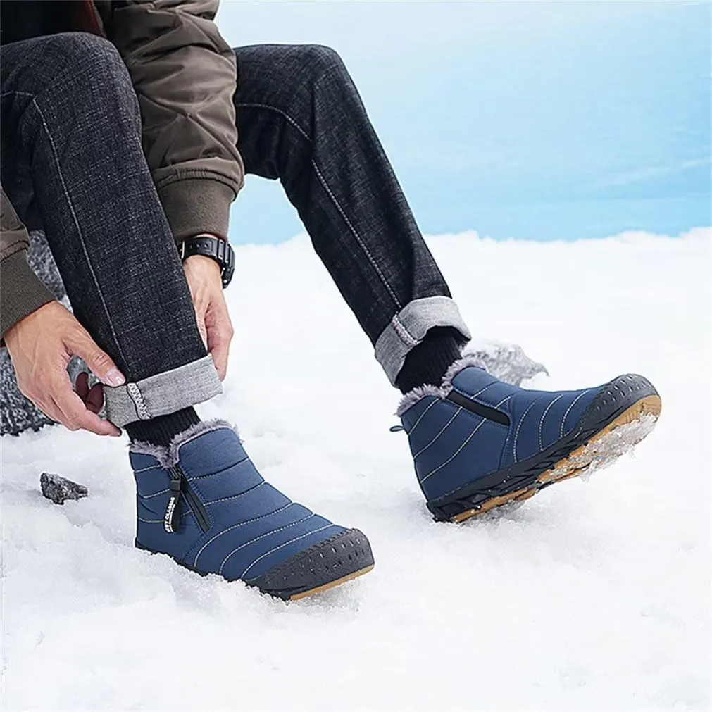 Jakcuz Men Snow Boots Water Resistant Non-slip Winter Shoes with Fuzz Lined Warm High Top Boots for Men
