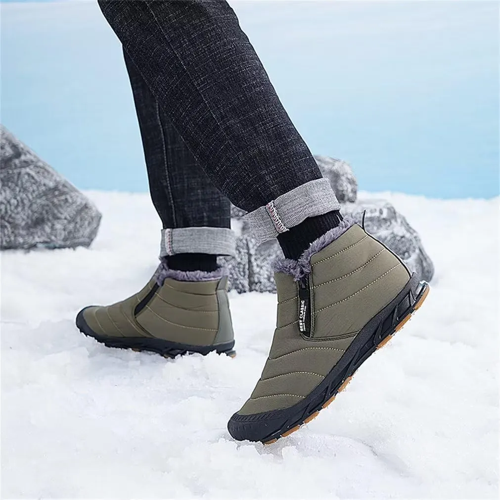 Jakcuz Men Snow Boots Water Resistant Non-slip Winter Shoes with Fuzz Lined Warm High Top Boots for Men