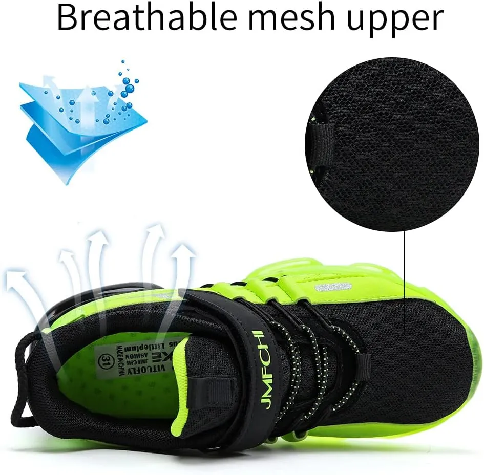 JMFCHI Boys Girls Kids' Sneakers Knitted Mesh Sports Shoes Breathable Lightweight Running Shoes for Kids Fashion Athletic Casual Shoes