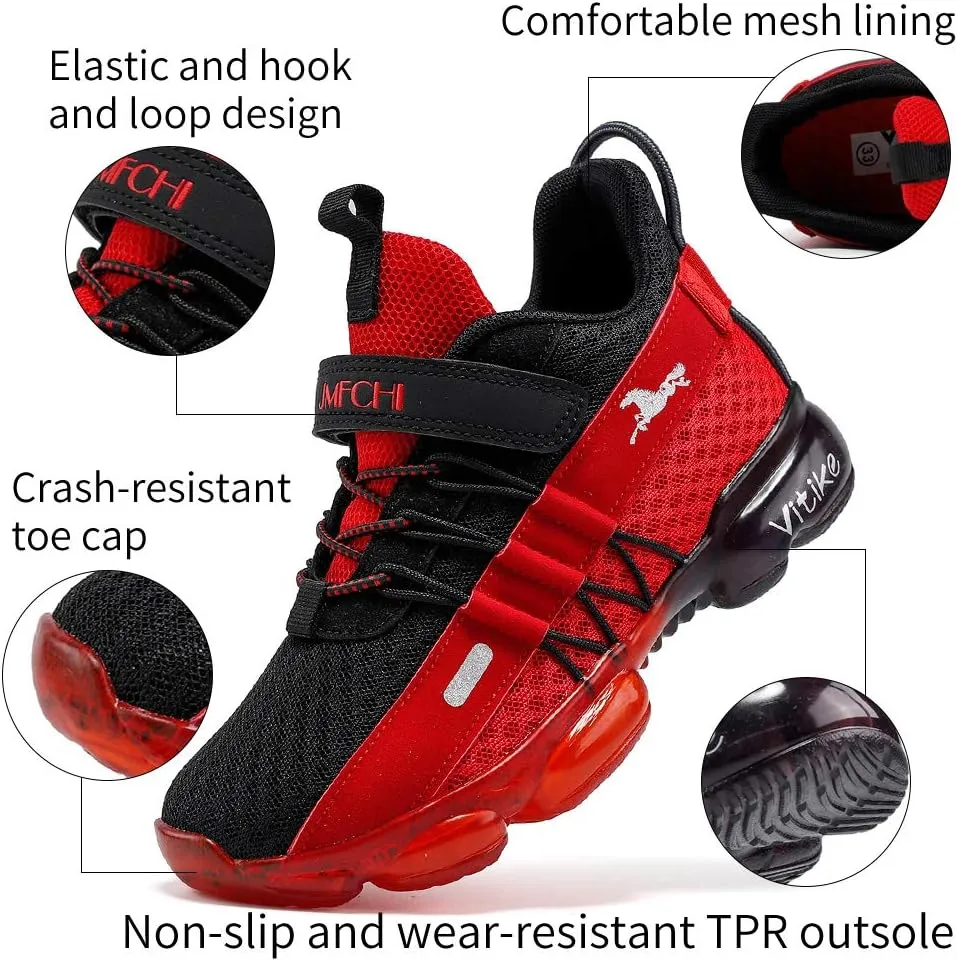 JMFCHI Boys Girls Kids' Sneakers Knitted Mesh Sports Shoes Breathable Lightweight Running Shoes for Kids Fashion Athletic Casual Shoes