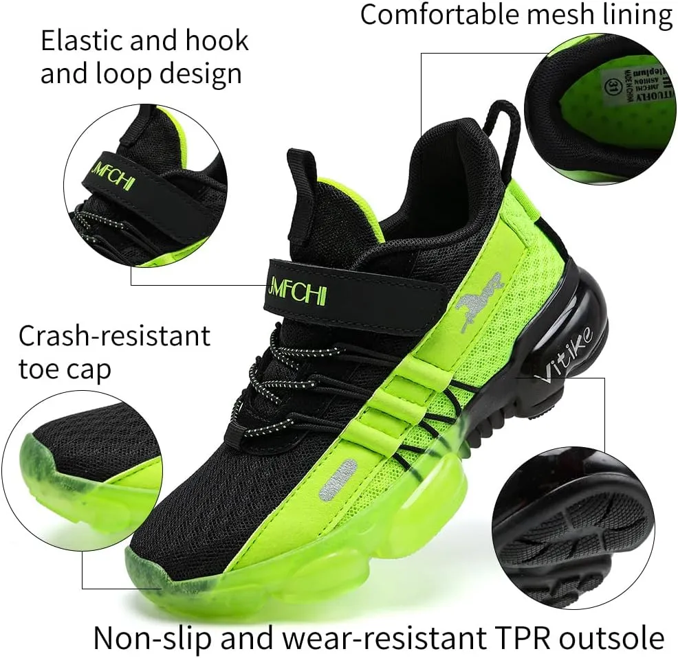 JMFCHI Boys Girls Kids' Sneakers Knitted Mesh Sports Shoes Breathable Lightweight Running Shoes for Kids Fashion Athletic Casual Shoes