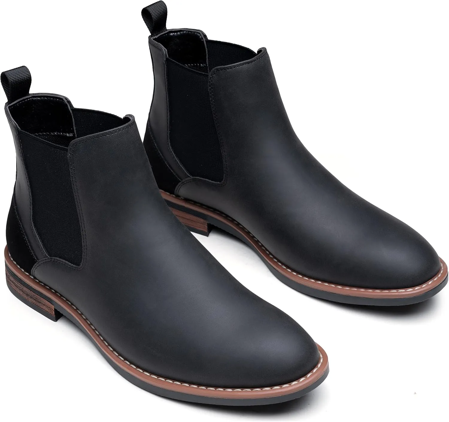 Jousen Men's Chelsea Boots Casual Nubuck for Men Dress Pull on Retro Boot