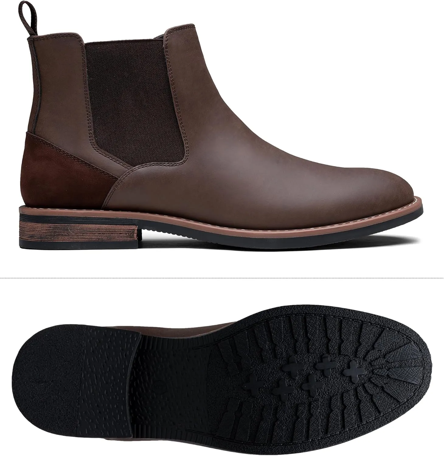 Jousen Men's Chelsea Boots Casual Nubuck for Men Dress Pull on Retro Boot