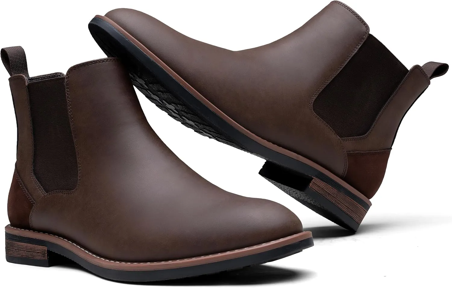 Jousen Men's Chelsea Boots Casual Nubuck for Men Dress Pull on Retro Boot