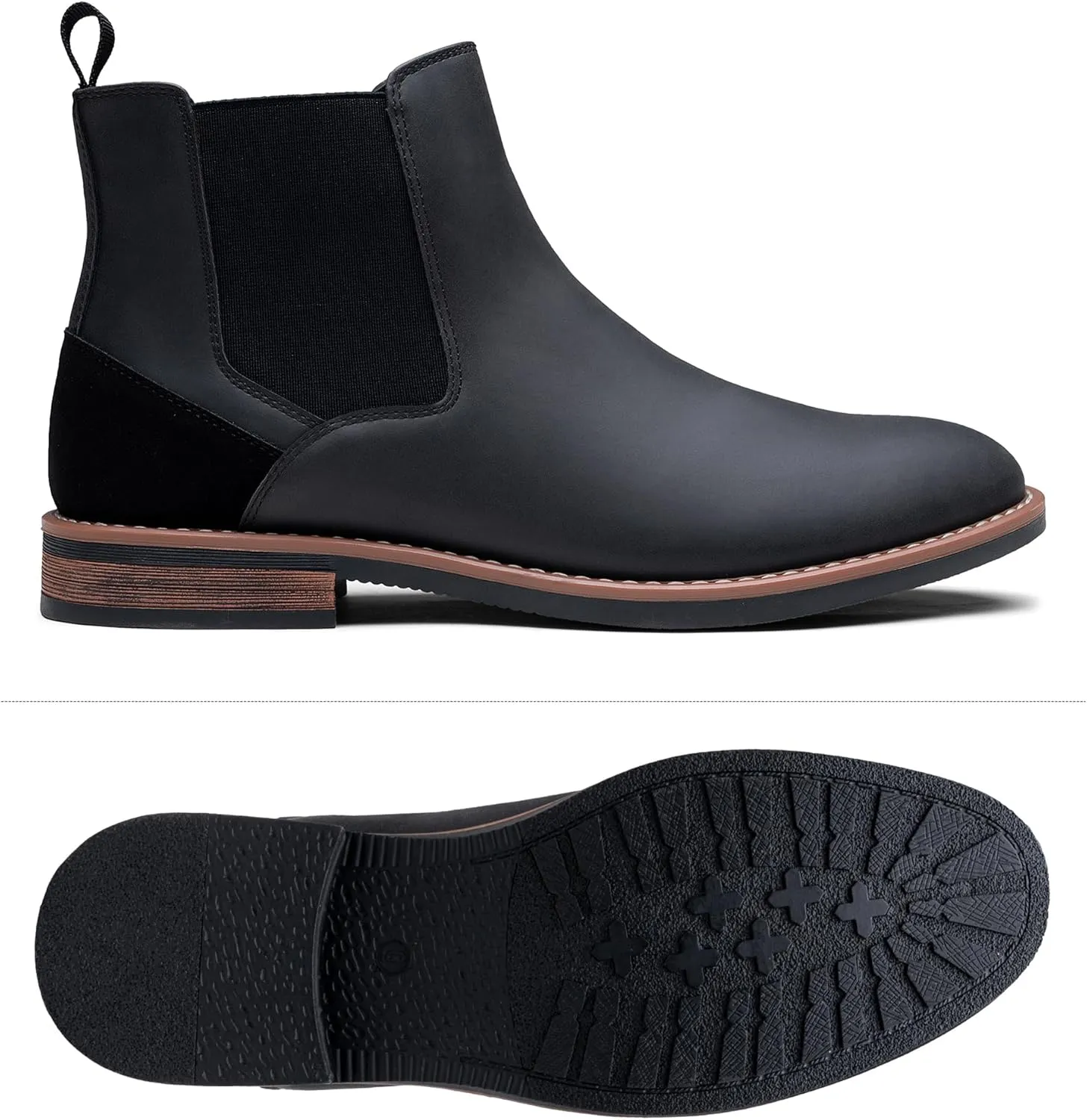 Jousen Men's Chelsea Boots Casual Nubuck for Men Dress Pull on Retro Boot