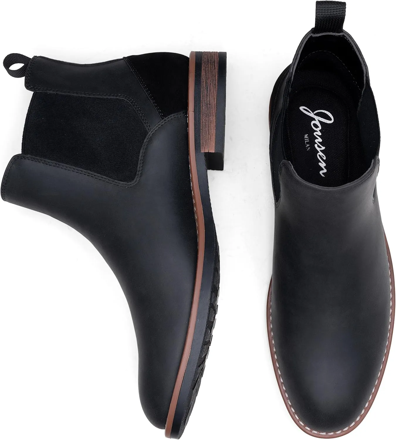 Jousen Men's Chelsea Boots Casual Nubuck for Men Dress Pull on Retro Boot