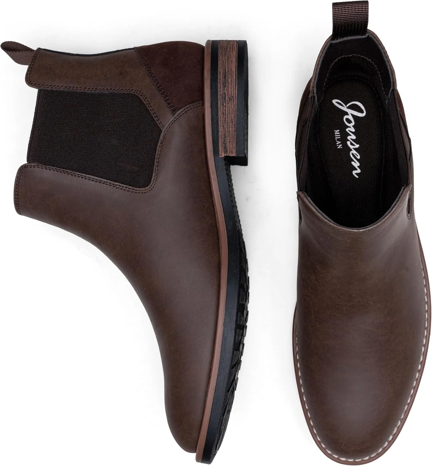 Jousen Men's Chelsea Boots Casual Nubuck for Men Dress Pull on Retro Boot