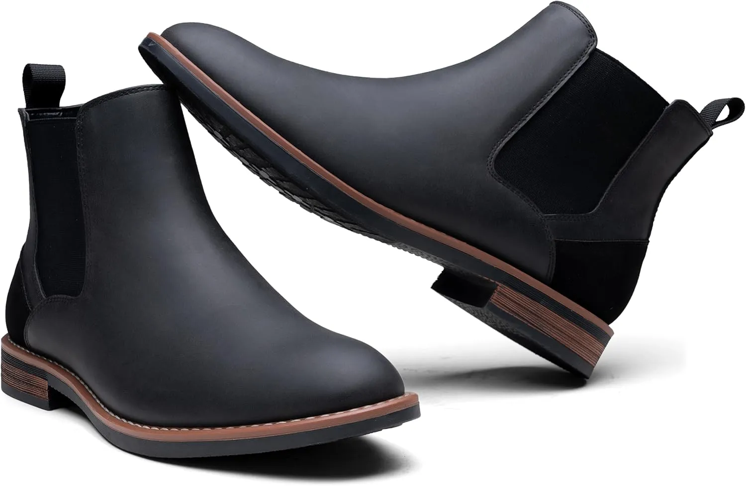 Jousen Men's Chelsea Boots Casual Nubuck for Men Dress Pull on Retro Boot