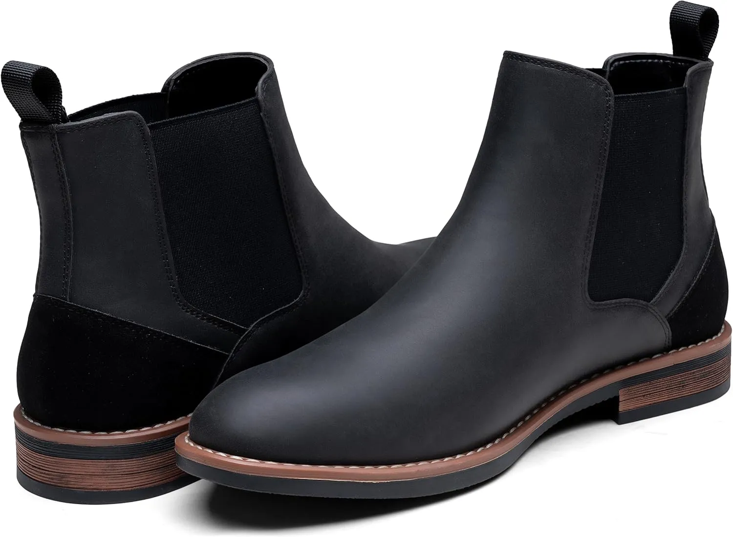 Jousen Men's Chelsea Boots Casual Nubuck for Men Dress Pull on Retro Boot