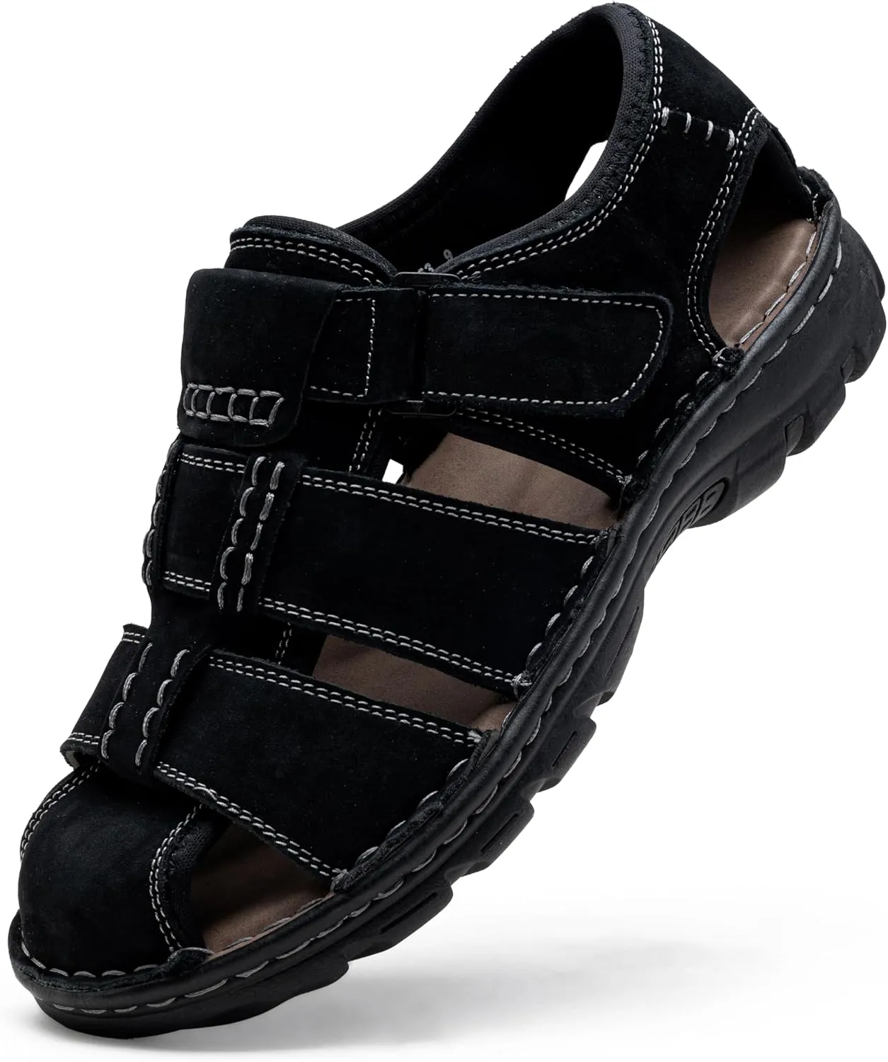 Jousen Men's Sandals Leather Open Toe Beach Sandal Outdoor Summer Sport Hiking Sandals