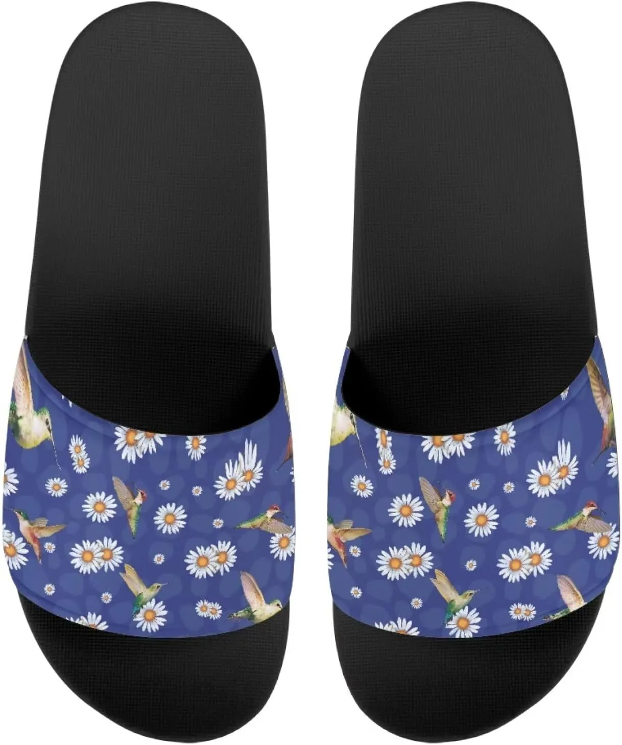 JoyLamoria Unisex Fashion Printed Slide Sandals, Home Bathroom Slip-on Flat Slippers Daily Shoes for Men Women