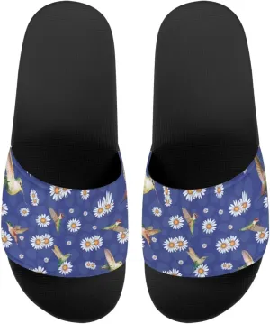 JoyLamoria Unisex Fashion Printed Slide Sandals, Home Bathroom Slip-on Flat Slippers Daily Shoes for Men Women
