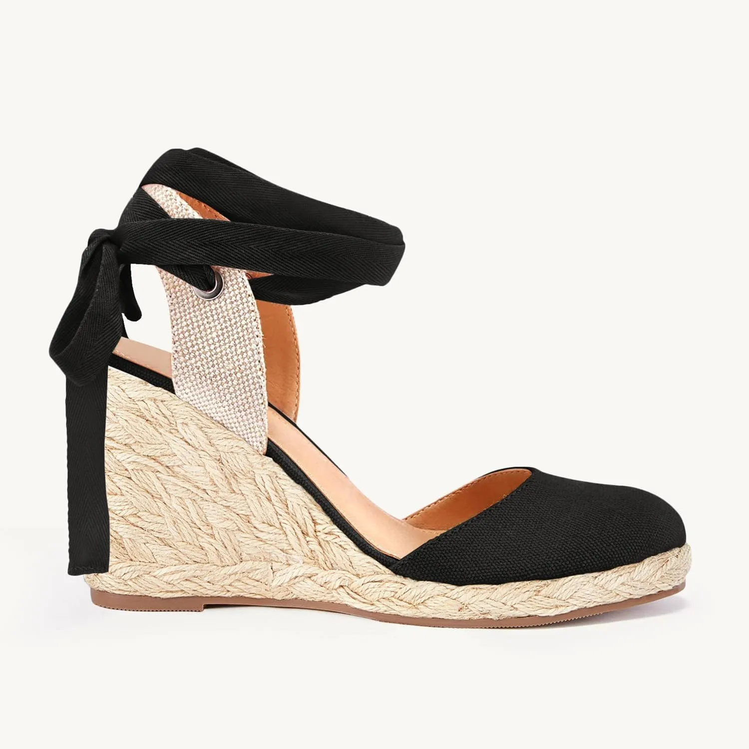 Juliet Holy Womens Lace up Espadrilles Closed Toe Wedges Sandals Strappy Slingback Platform Heels