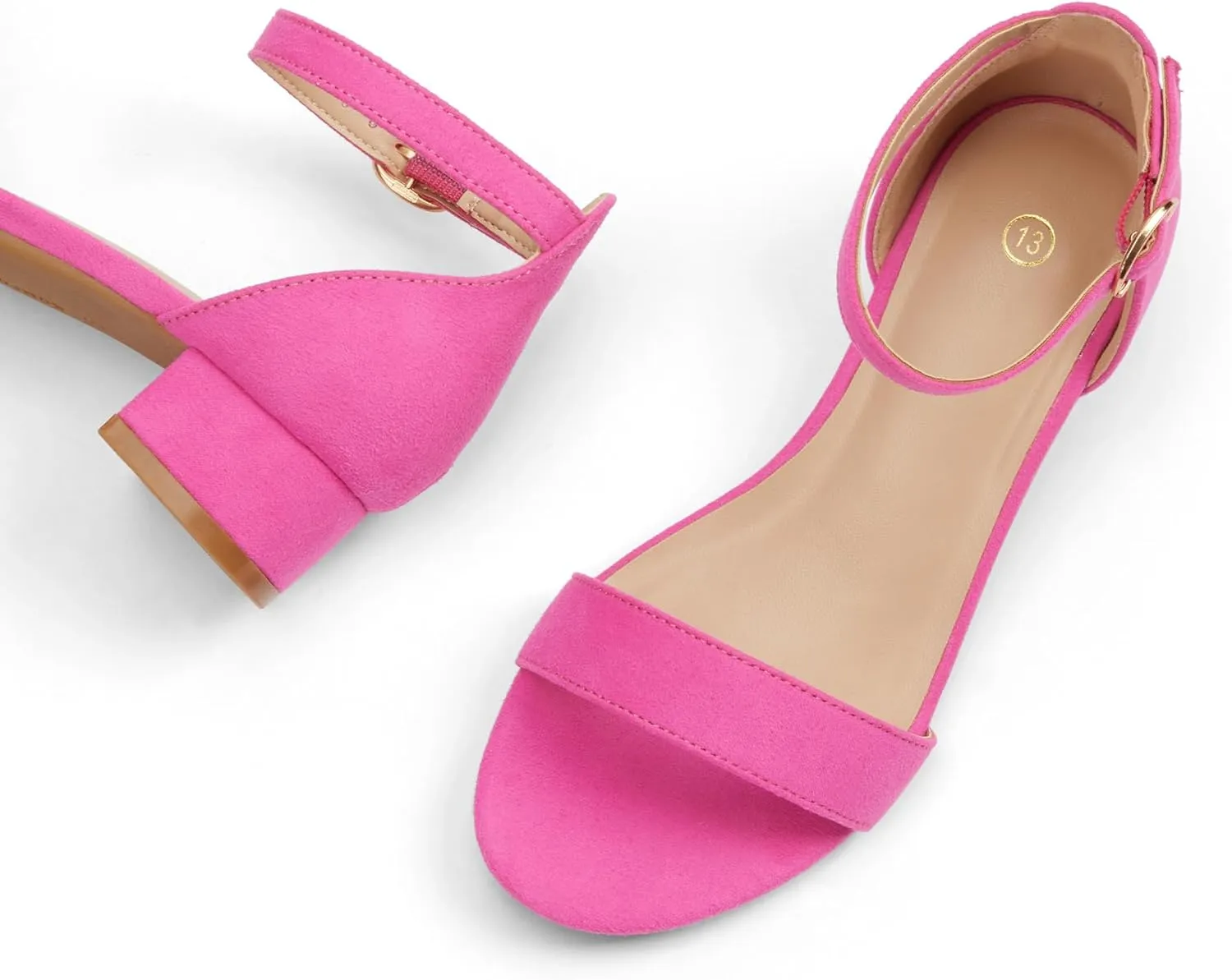 K KomForme Girls Sandals Low Heels Dress Pump Ankle Strap Open Toe Wedding Party Shoes(Toddler/Little Kids/Big Kids)
