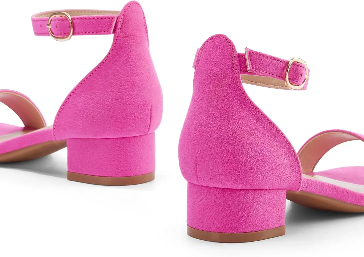 K KomForme Girls Sandals Low Heels Dress Pump Ankle Strap Open Toe Wedding Party Shoes(Toddler/Little Kids/Big Kids)