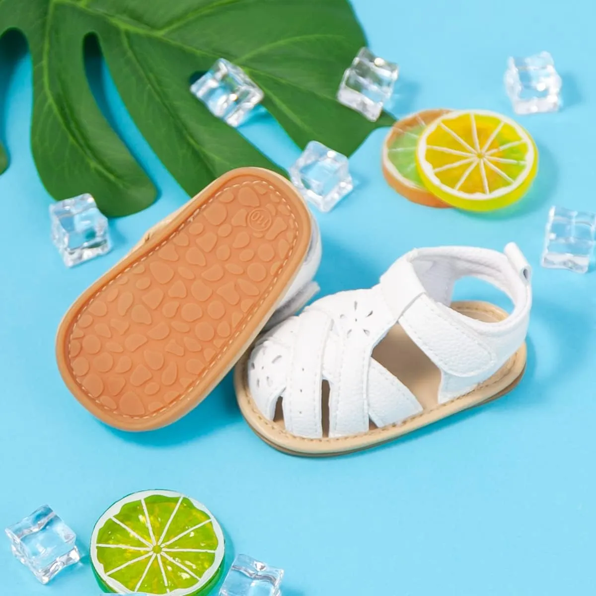 KIDSUN Baby Infant Girls Boys Sandals Non Slip Rubber Sole Summer Beach Outdoor First Walker Crib Shoes