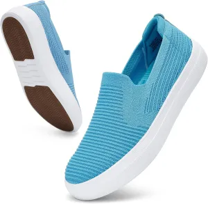 konhill Loafers for Women Slip on Walking Shoes Knit Breathable Tennis Work Comfortable Casual Fashion Sneakers