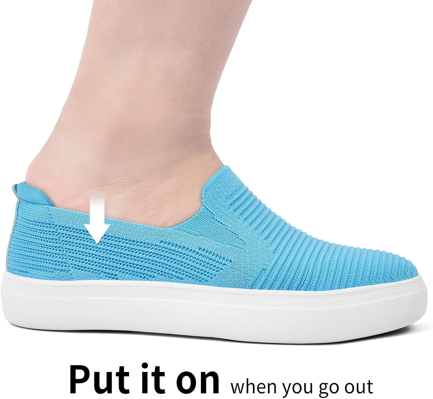 konhill Loafers for Women Slip on Walking Shoes Knit Breathable Tennis Work Comfortable Casual Fashion Sneakers