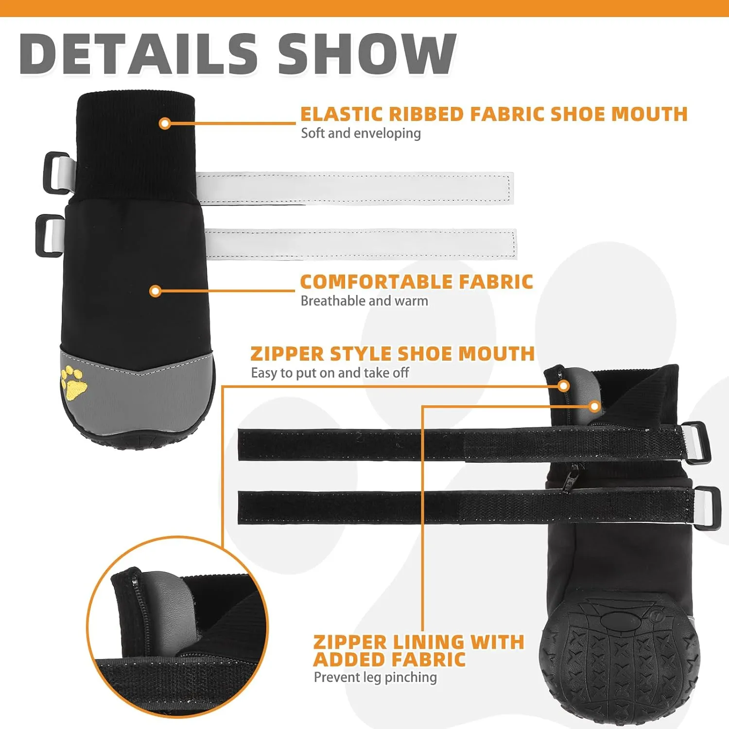 KOOLTAIL Dog Shoes, Waterproof Anti-Slip Dog Boots with Paw Protection for Hardwood Floor & Outdoor Use, Prevent Slipping for Large XL Dogs - Black