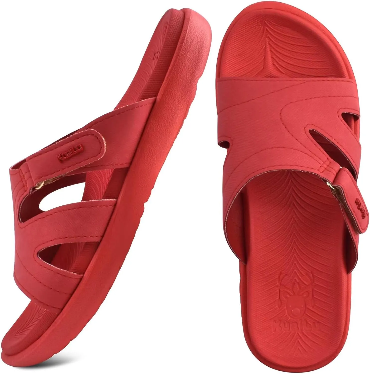 KuaiLu Womens Fashion Orthotic Slides Ladies Lightweight Athletic Yoga Mat Sandals Slip On Thick Cushion Slippers Sandals With Comfortable Plantar Fasciitis Arch Support