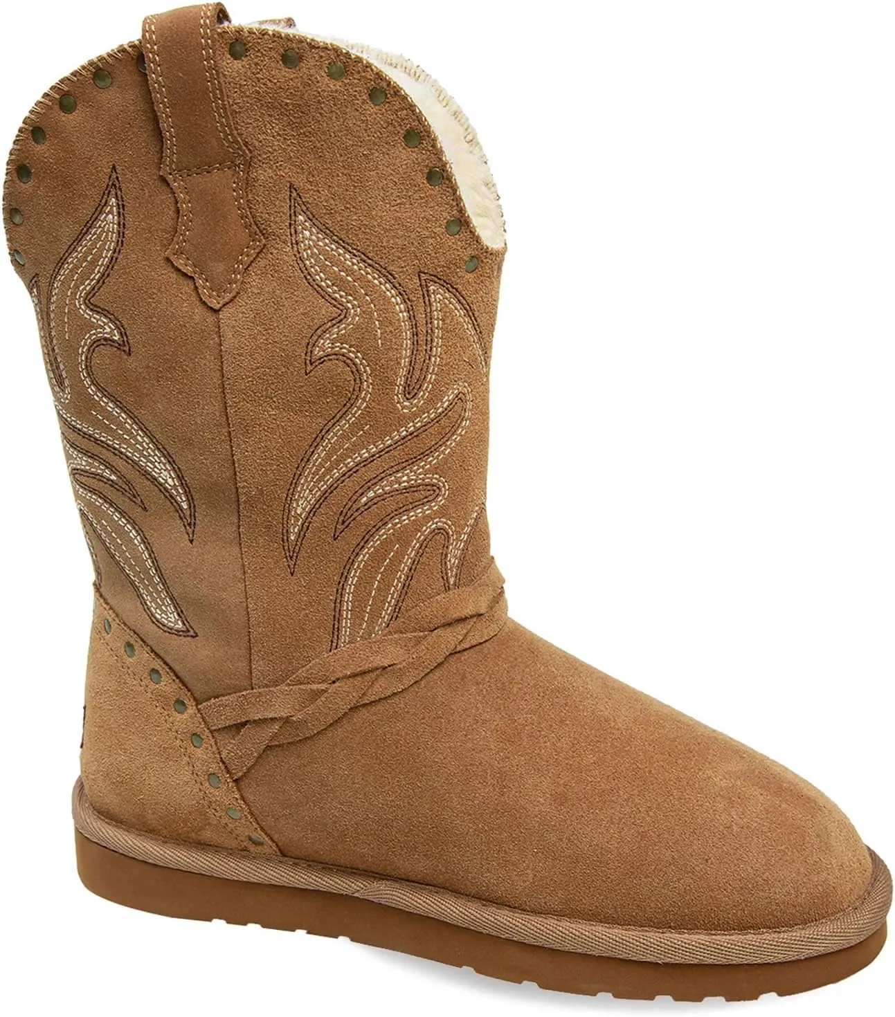Lamo Women's Wrangler Boots for Women - NeverWet® water and Stain resistant technology - Cirrus footbed System™ - Cozy Faux fur lining 10.5" Women's Western Style boots