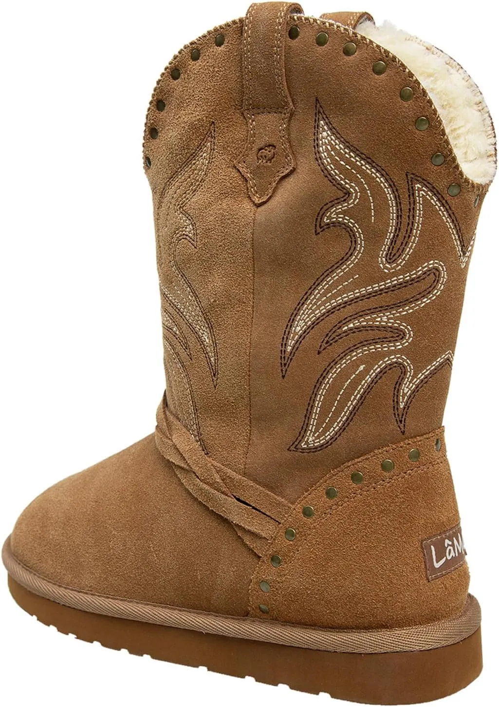 Lamo Women's Wrangler Boots for Women - NeverWet® water and Stain resistant technology - Cirrus footbed System™ - Cozy Faux fur lining 10.5" Women's Western Style boots