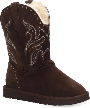Lamo Women's Wrangler Boots for Women - NeverWet® water and Stain resistant technology - Cirrus footbed System™ - Cozy Faux fur lining 10.5" Women's Western Style boots
