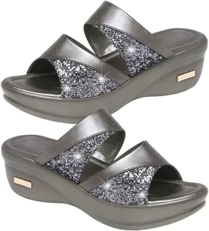 LIFKOME 1 Pair Fish Mouth Wedges Summer Peep Toe Summer Women High Heeled Black Sandals Outdoor Casual Slippers Chunky Wedge Sandals Thick Wedge Sole Sandal Flat Platform Shoes Women's