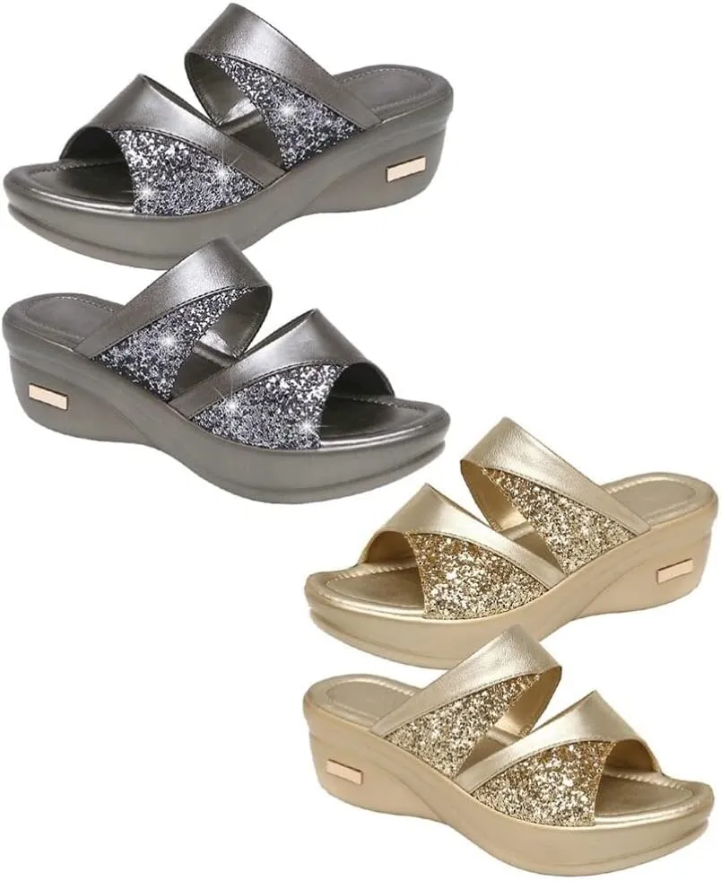 LIFKOME 1 Pair Fish Mouth Wedges Summer Peep Toe Summer Women High Heeled Black Sandals Outdoor Casual Slippers Chunky Wedge Sandals Thick Wedge Sole Sandal Flat Platform Shoes Women's