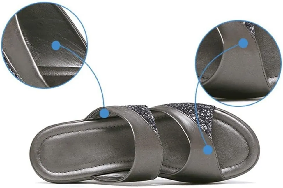 LIFKOME 1 Pair Fish Mouth Wedges Summer Peep Toe Summer Women High Heeled Black Sandals Outdoor Casual Slippers Chunky Wedge Sandals Thick Wedge Sole Sandal Flat Platform Shoes Women's