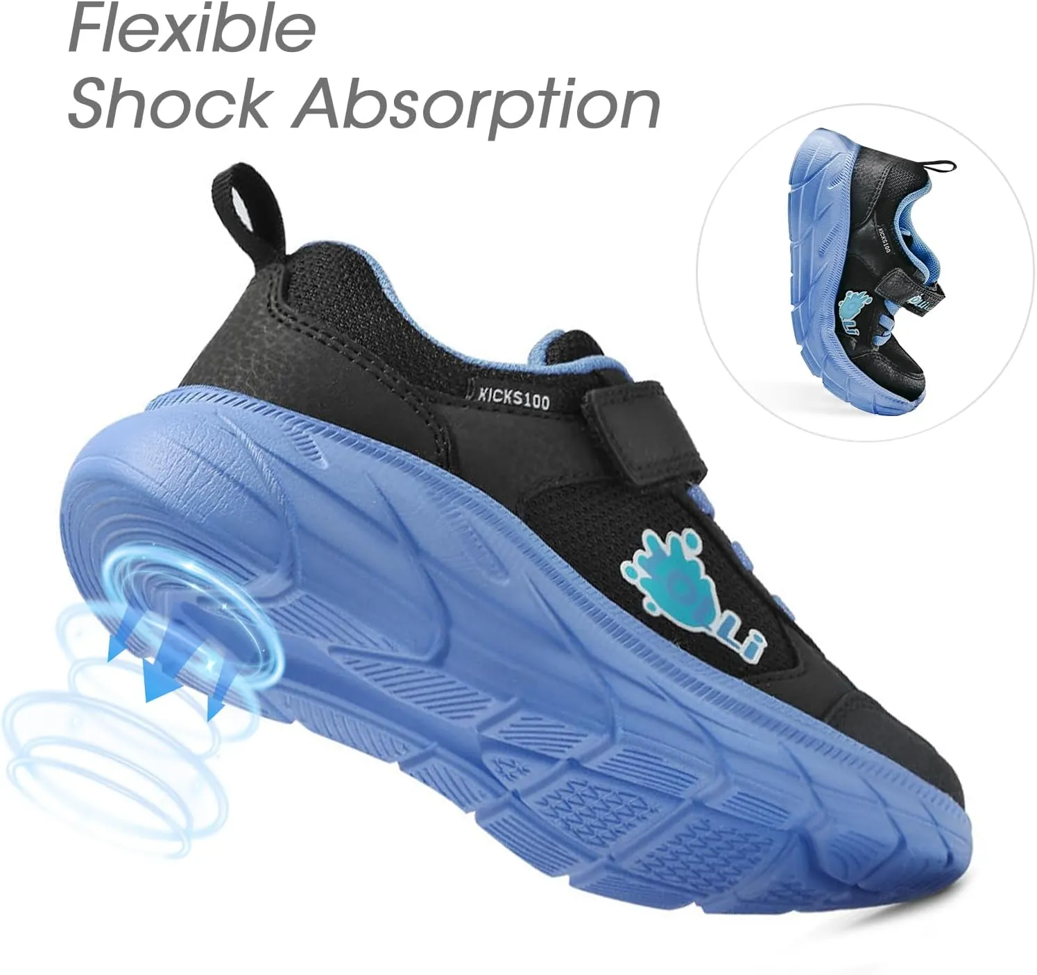 LOLLi kidz Kids Tennis Shoes for Boys and Girls Lightweight Breathable Athletic Great Grip Running Gym Sport Sneakers from