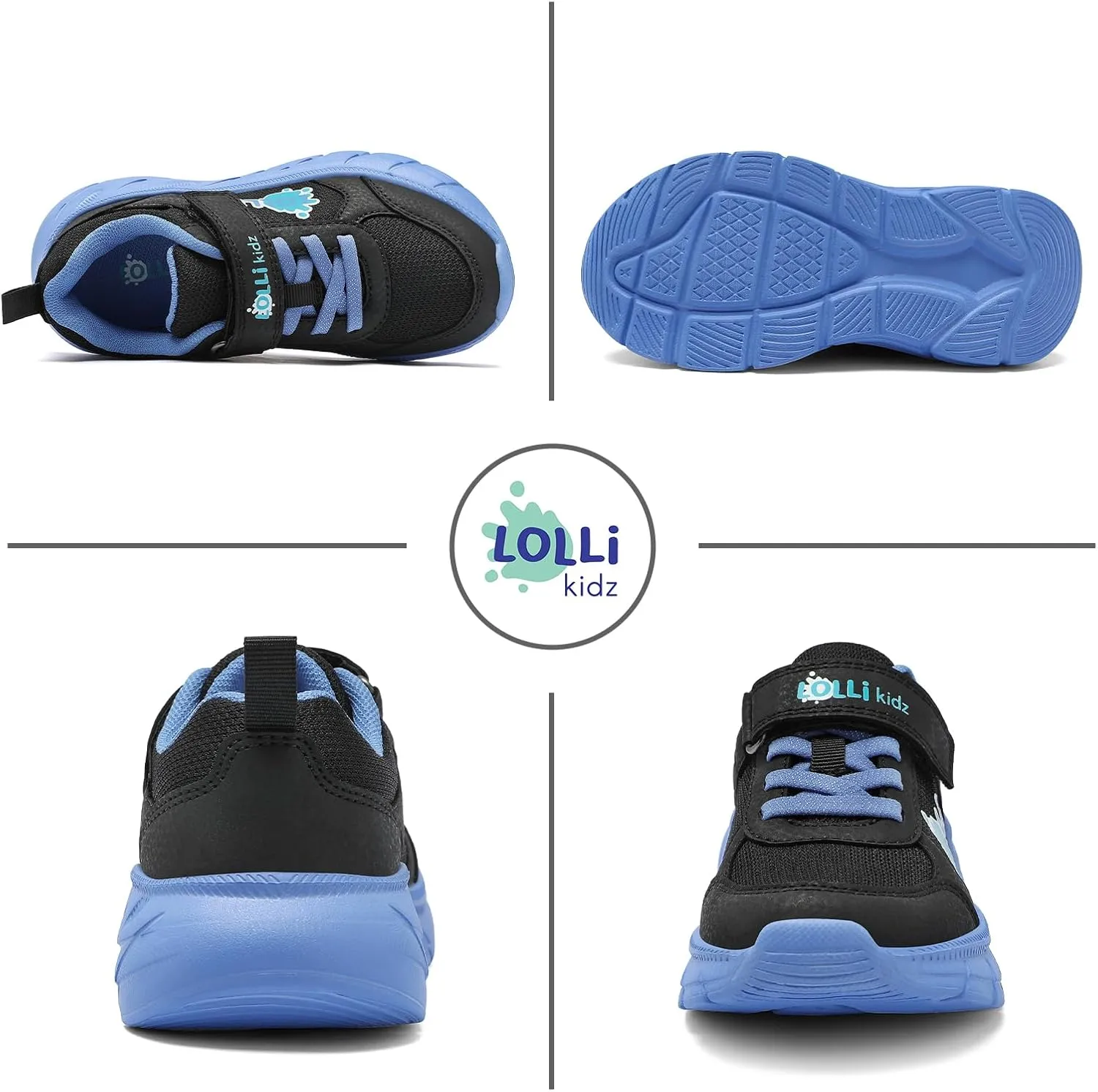 LOLLi kidz Kids Tennis Shoes for Boys and Girls Lightweight Breathable Athletic Great Grip Running Gym Sport Sneakers from
