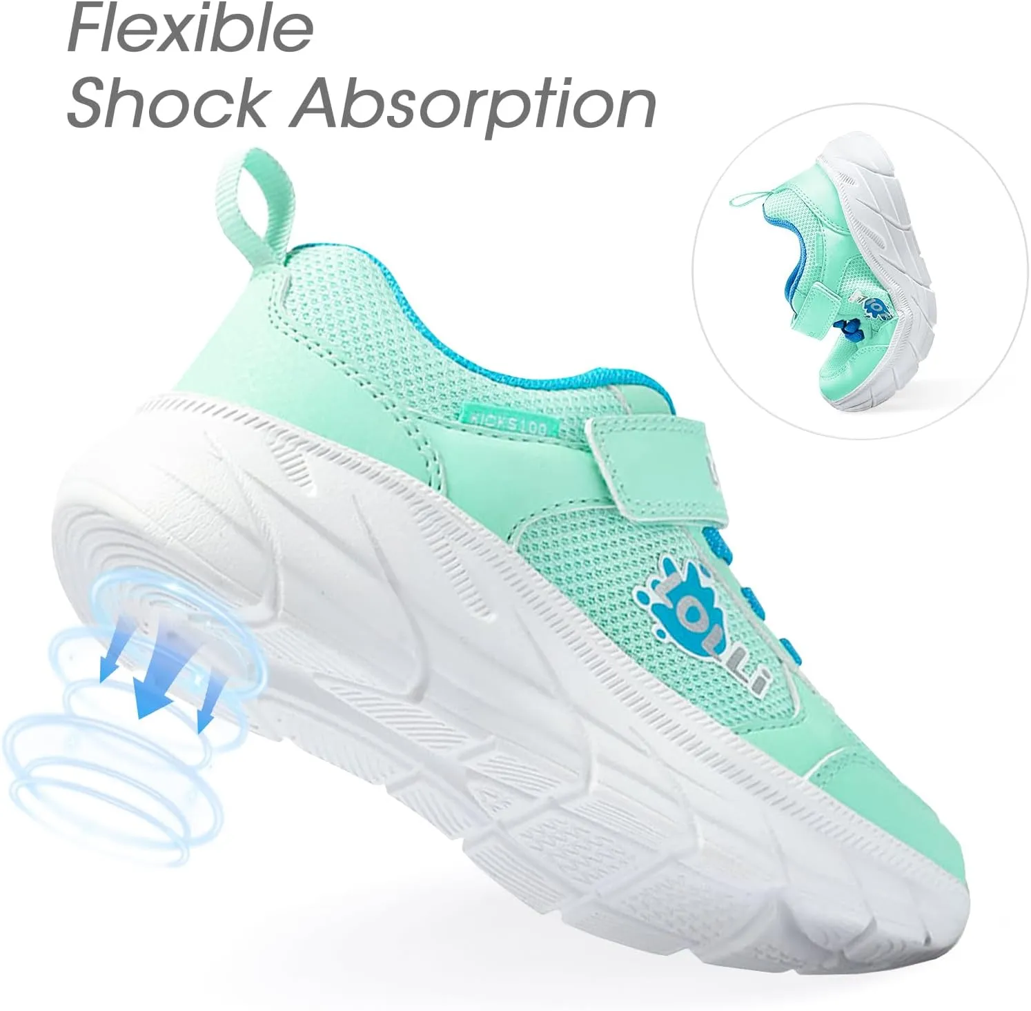 LOLLi kidz Kids Tennis Shoes for Boys and Girls Lightweight Breathable Athletic Great Grip Running Gym Sport Sneakers from