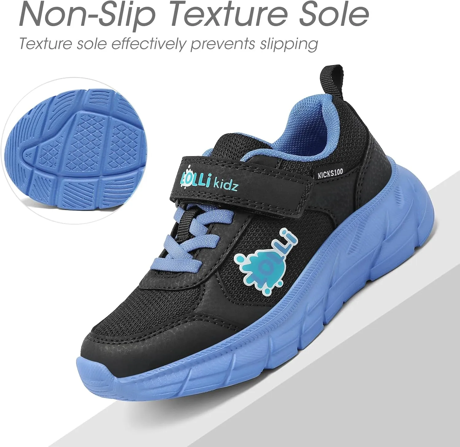 LOLLi kidz Kids Tennis Shoes for Boys and Girls Lightweight Breathable Athletic Great Grip Running Gym Sport Sneakers from